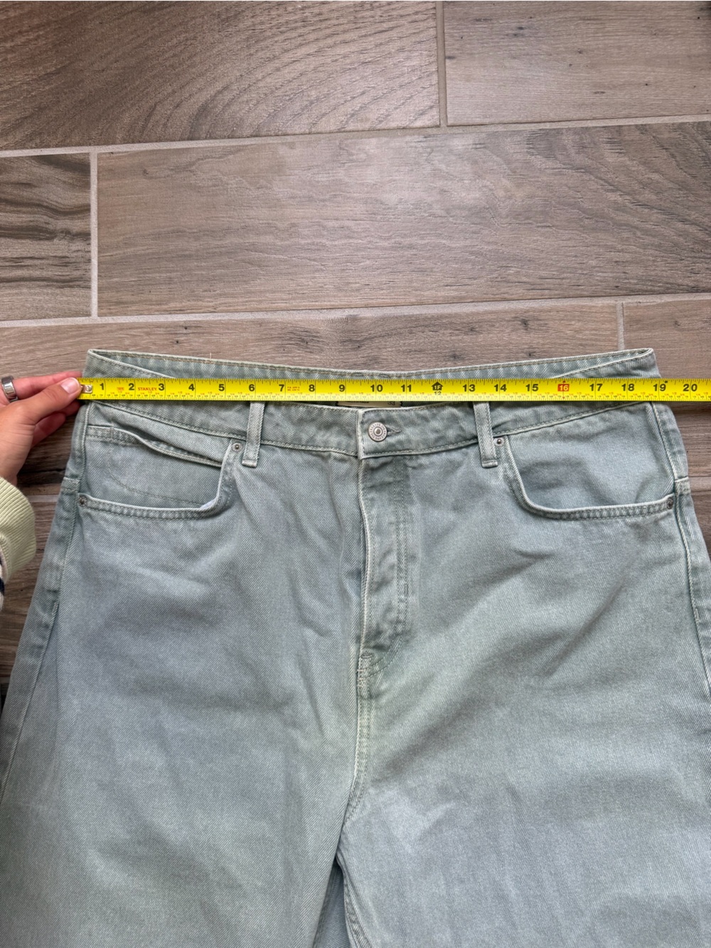 We The Free Deep Trance Dropped Boyfriend Jeans size 33 Green Eyes - Picture 3 of 9